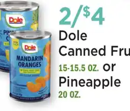 Heinen's Dole Canned Fruit 15-15.5 OZ. or Pineapple 20 OZ offer