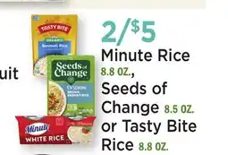 Heinen's Minute Rice 8.8 OZ., Seeds of Change 8.5 OZ. or Tasty Bite Rice 8.8 OZ offer