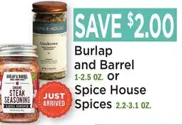 Heinen's Burlap and Barrel 1-2.5 OZ. or Spice House Spices 2.2-3.1 OZ offer