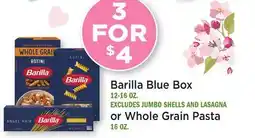 Heinen's Barilla Blue Box 12-16 OZ. or Whole Grain Pasta 16 OZ offer