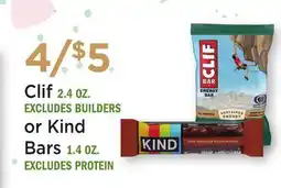 Heinen's Clif 2.4 OZ. or Kind Bars 1.4 OZ offer
