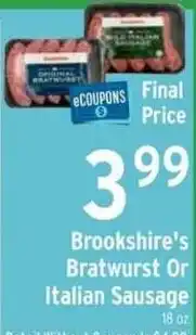 Brookshire's Brookshire's Bratwurst Or Italian Sausage offer