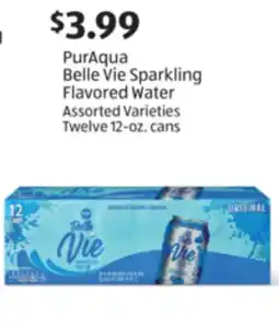 Aldi PurAqua Belle Vie Sparkling Flavored Water offer