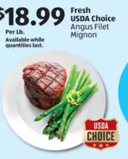 Aldi Fresh USDA Choice Angus Filet Mignon offer