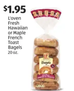 Aldi L'oven Fresh Hawaiian or Maple French Toast Bagels offer
