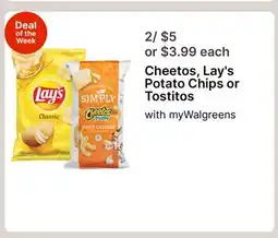 Walgreens Cheetos, Lay's Potato Chips or Tostitos offer