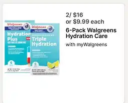 Walgreens 6-Pack Walgreens Hydration Care offer