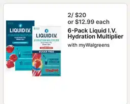Walgreens 6-Pack Liquid I.V. Hydration Multiplier offer