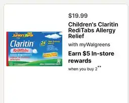 Walgreens Children's Claritin RediTabs Allergy Relief offer