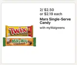 Walgreens Mars Single-Serve Candy offer