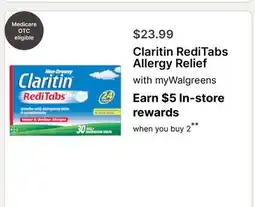 Walgreens Claritin RediTabs Allergy Relief offer