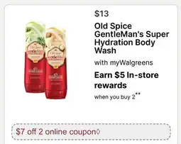 Walgreens Old Spice GentleMan's Super Hydration Body Wash offer