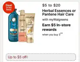 Walgreens Herbal Essences or Pantene Hair Care offer
