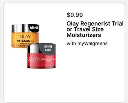 Walgreens Olay Regenerist Trial or Travel Size Moisturizers offer