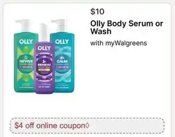 Walgreens Olly Body Serum or Wash offer