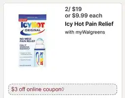 Walgreens Icy Hot Pain Relief offer