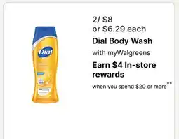 Walgreens Dial Body Wash offer