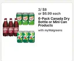 Walgreens 6-Pack Canada Dry Bottle or Mini Can Products offer