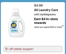 Walgreens All Laundry Care offer