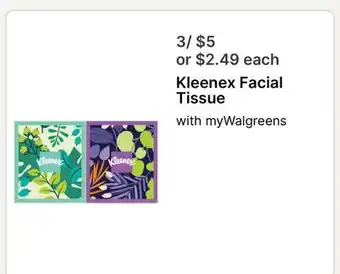 Walgreens Kleenex Facial Tissue offer