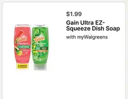 Walgreens Gain Ultra EZ-Squeeze Dish Soap offer
