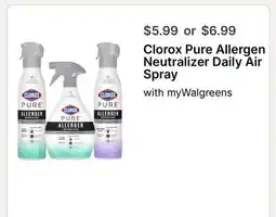 Walgreens Clorox Pure Allergen Neutralizer Daily Air Spray offer