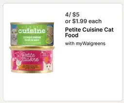 Walgreens Petite Cuisine Cat Food offer