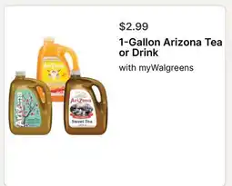 Walgreens 1-Gallon Arizona Tea or Drink offer