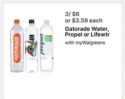 Walgreens Gatorade Water, Propel or Lifewtr offer