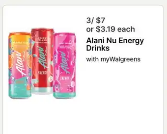 Walgreens Alani Nu Energy Drinks offer