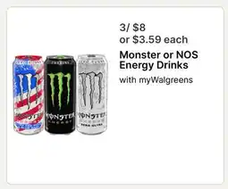 Walgreens Monster or NOS Energy Drinks offer