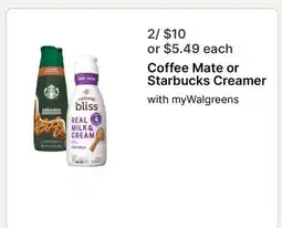 Walgreens Coffee Mate or Starbucks Creamer offer