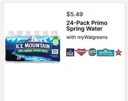 Walgreens 24-Pack Primo Spring Water offer