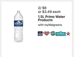 Walgreens 1.5L Primo Water Products offer