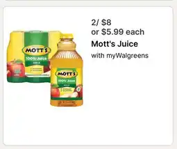 Walgreens Mott's Juice offer