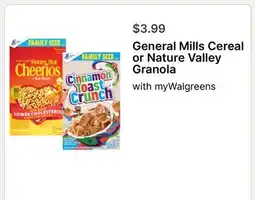 Walgreens General Mills Cereal or Nature Valley Granola offer