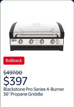 Walmart Blackstone Pro Series 4-Burner 36 Propane Omnivore Drop-in Outdoor Griddle with Hood offer
