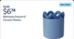 Walmart Mainstays Peyson 6 x 6 x 6.9 Round Blue Paradise Ceramic Planter offer