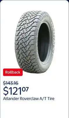 Walmart Atlander Roverclaw A/T 265/60R18 110T All Terrain Tire offer