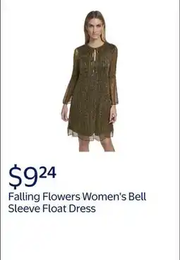 Walmart Falling Flowers Women's Bell Sleeve Float Dress offer