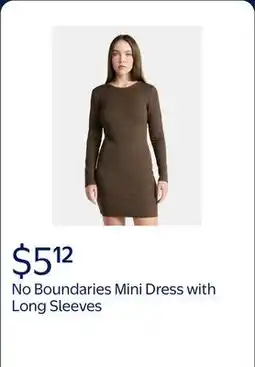 Walmart No Boundaries Mini Dress with Long Sleeves, Women's offer