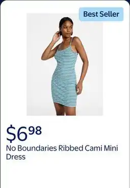 Walmart No Boundaries Ribbed Cami Mini Dress, Women's offer