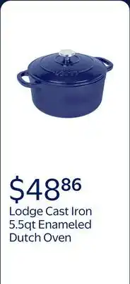 Walmart Lodge Cast Iron 5.5qt Indigo Enameled Dutch Oven offer