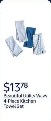 Walmart Beautiful Utility Wavy 4-Piece Kitchen Towel Set by Drew Barrymore, Multiple offer