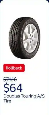 Walmart Douglas Touring A/S 205/55R16 91H All-Season Tire offer
