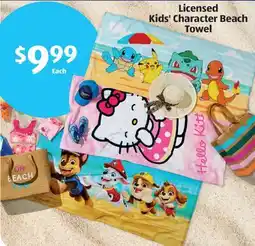 Aldi Licensed Kids' Character Beach Towel offer