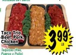 Superior Grocers Taco Trio Beef, Pork, Chicken offer