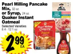 Superior Grocers Pearl Milling Pancake Mix, 32 oz or Syrup, 24 oz Quaker Instant Oatmeal offer