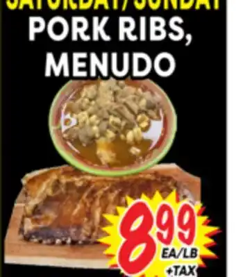 Superior Grocers PORK RIBS, MENUDO offer