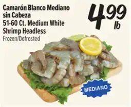 El Super Fresh 51-60 Ct. Medium White Shrimp Headless offer